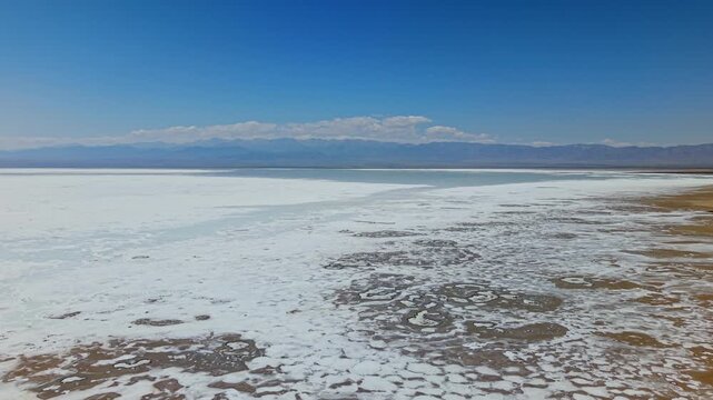 Aerial photography of salt lake scenery
