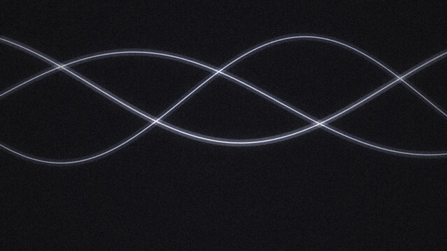 Abstract glowing sine waves on a dark background