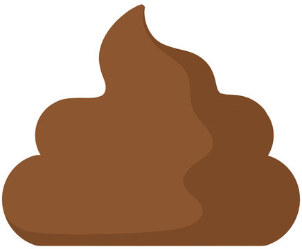 Brown poop swirl vector illustration, cute poop emoji icon