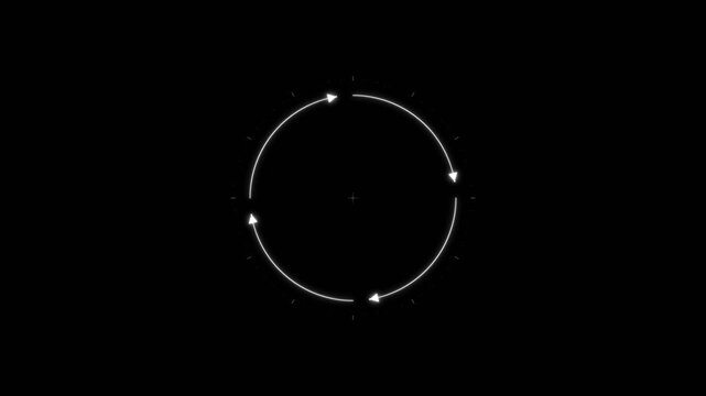 Circular Arrow Loading Spinner Refresh Cycle Loop - Animated Infinite Rotation Preloader Progress Icon - 4K Video Editing Overlay