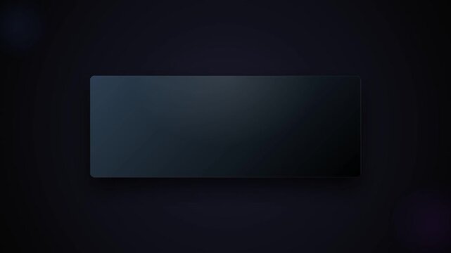 Rectangular banner template with sleek dark metal surface and moving light reflection