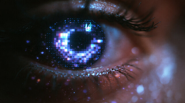 Cybernetic Human Eye with Digital Pixelated Iris