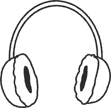 Winter earmuffs ear warmers line art illustration