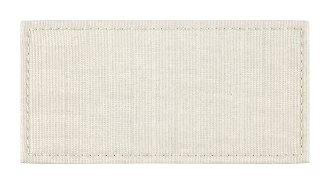 Blank off white fabric patch with stitched border
