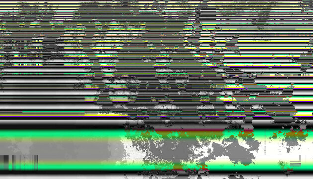 Noise and glitch effects on vintage tv screen with 80s. Pixel pattern retro vhs tape texture overlaid for game console