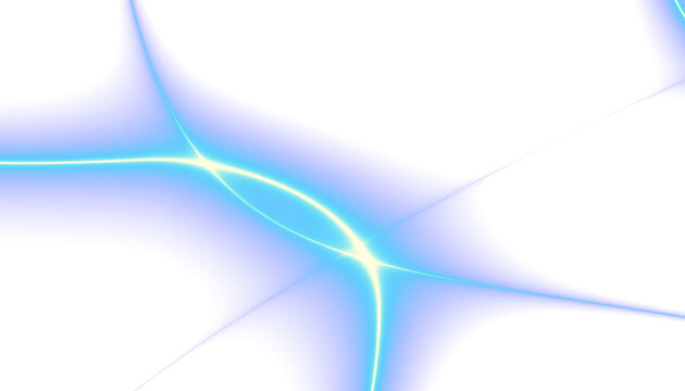 Glowing light line in blue color isolated on white transparent overlay background. Futuristic neon line sign. Sparkle design element