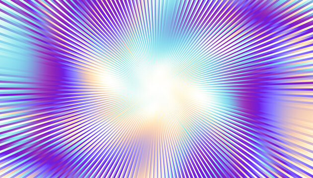 Abstract colorful rainbow colors background with bright sunburst rays and a star pattern creates a glowing light beam illustration for