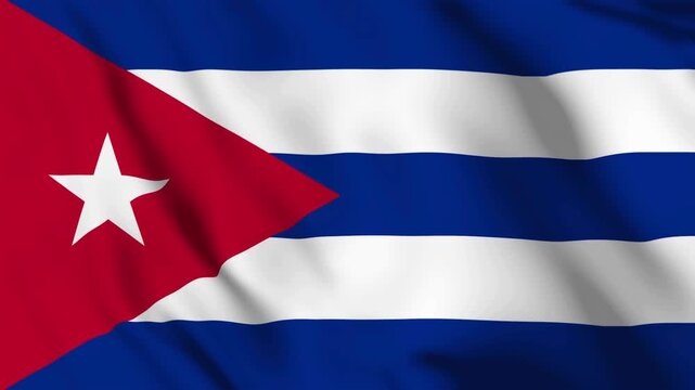 Cuba Waving Flag Animation Loop, featuring the Cuban national flag waving smoothly in the wind