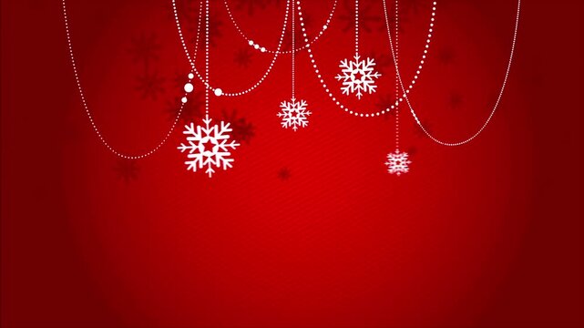 Red Christmas background with snowflakes video