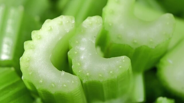 Close-Up of Fresh Sliced Celery	