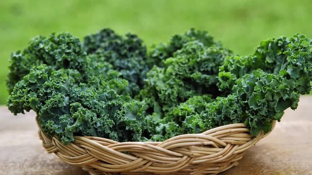 Fresh Kale Leaves in Natural Light	