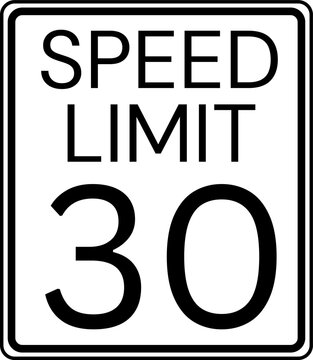 Speed Limit 30 mph Traffic Sign