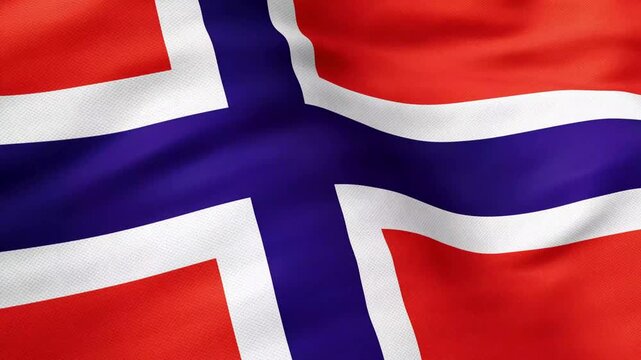 Norway waving flag animation loop with smooth, realistic motion, ideal for national, cultural, travel, and patriotic content