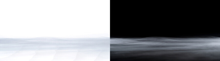 Obraz premium Mist covering the ground in a thick rolling layer perfect for scene overlays in PNG Transparent and Black Background Versions