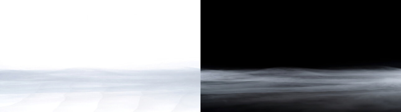 Mist covering the ground in a thick rolling layer perfect for scene overlays in PNG Transparent and Black Background Versions