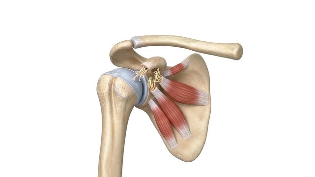 Shoulder Joint Anatomy with Rotator Cuff Muscles Medical Illustration