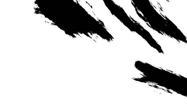 Overlay brush grunge textured Rough Black Scratches splatter grunge distressed background. Transparent background