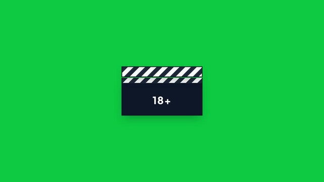 Director's Clapperboard Motion Graphic A Visual Symbol for Mature Content and Film Production