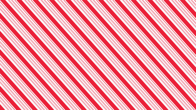 Candy cane Christmas background, peppermint diagonal stripes print seamless pattern