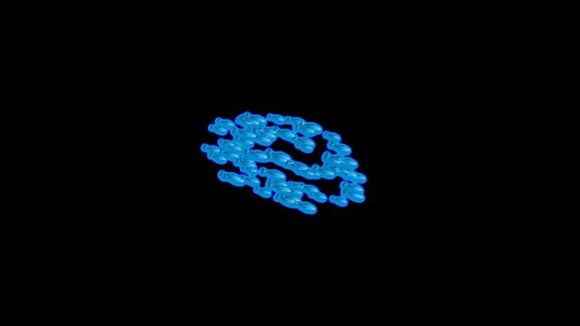 Fish School Swimming Silhouette Loop drifting left to right in a synchronized shoal pattern