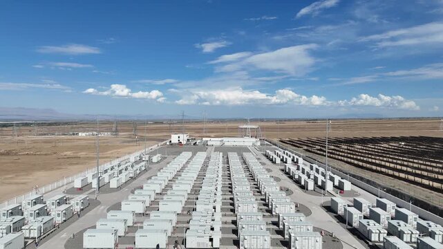 Large scale energy storage power station in vast desert