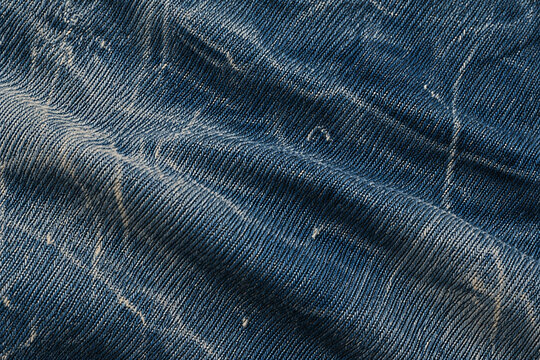 Worn Blue Denim Fabric Texture Background