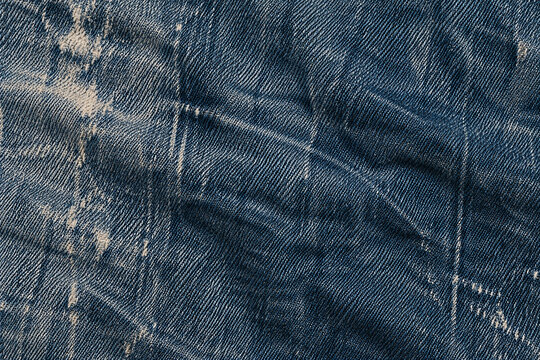 Worn Blue Denim Fabric Texture Background