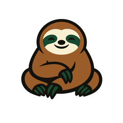 Obraz premium Adorable Chilling Three-Toed Sloth Character