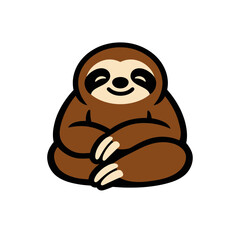 Obraz premium Modern Minimalist Two-Toed Sloth Emblem
