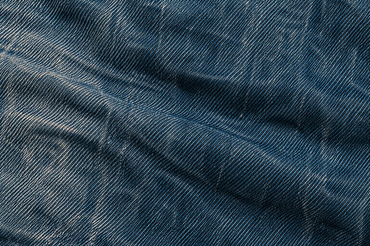Worn Blue Denim Fabric Texture Background