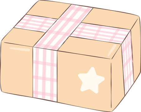 Cute Hand Drawn Parcel Box Illustration