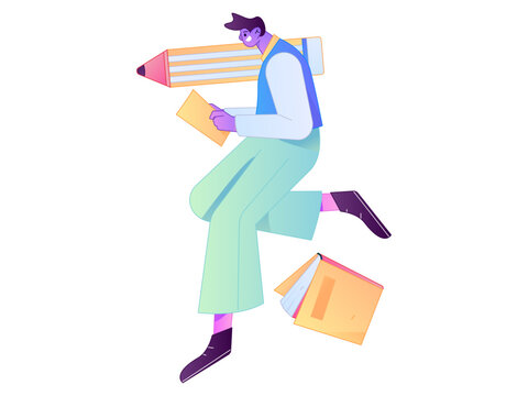 Character reading quietly vector concept operation hand drawn illustration
