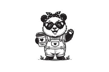 panda  Coffee Vector © somaiya