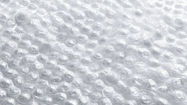 Clear plastic bubble wrap texture background for protective packaging and shipping concepts