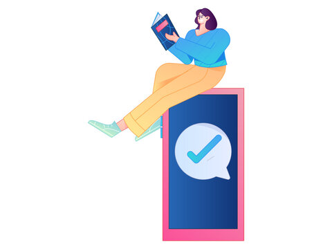 Character reading quietly vector concept operation hand drawn illustration
