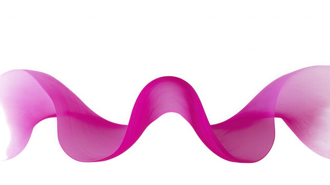 Magenta ribbon waving in a smooth curve with pattern isolated transparent on transparent background
