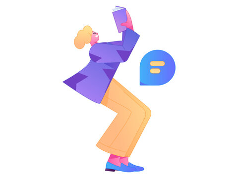 Character reading quietly vector concept operation hand drawn illustration
