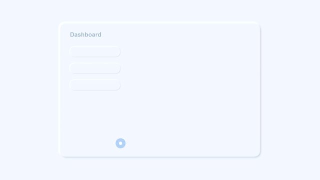 Clean UI dashboard interface animation with moving cursor