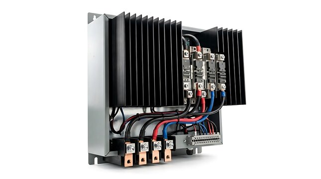 Heavy Duty SCR Thyristor Soft Starter Power Module for AC Induction Motors Isolated on White Background
