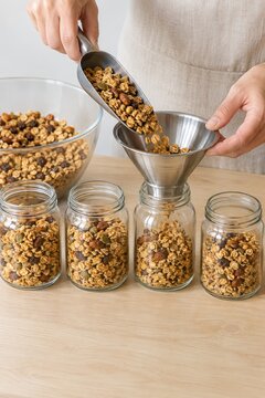 baker shapes small batch food on a worktable