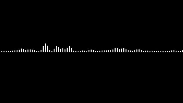Waveform Audio. Black sound waves background animation, Sound wave audio spectrum black background, Audio spectrum wave effect, Wave form Audio Isolated on transparent background.