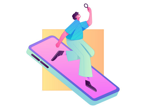 Character reading quietly vector concept operation hand drawn illustration
