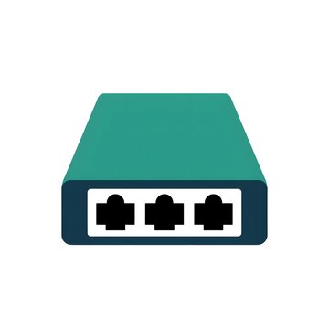A minimalist flat vector icon representing a network switch or internet router device.