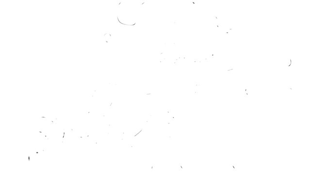 Animation cinematic film dust and heavy grain texture overlay white background. vintage film grain texture with light scratches 4k loopable overlay. Flim Rolling black Screen with dust and scratches.