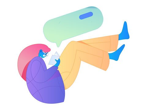 Character reading quietly vector concept operation hand drawn illustration
