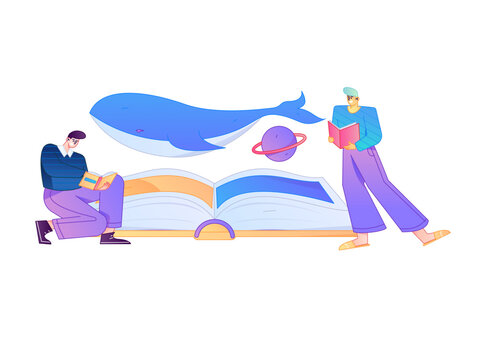 Character reading quietly vector concept operation hand drawn illustration
