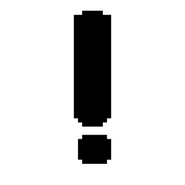 pixel art exclamation mark black alert attention caution symbol icon