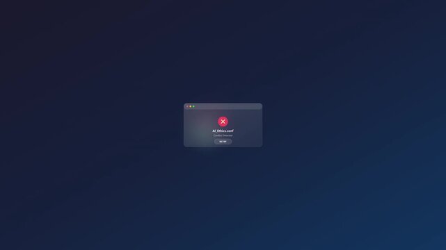 Computer system critical error message popup on dark blue background