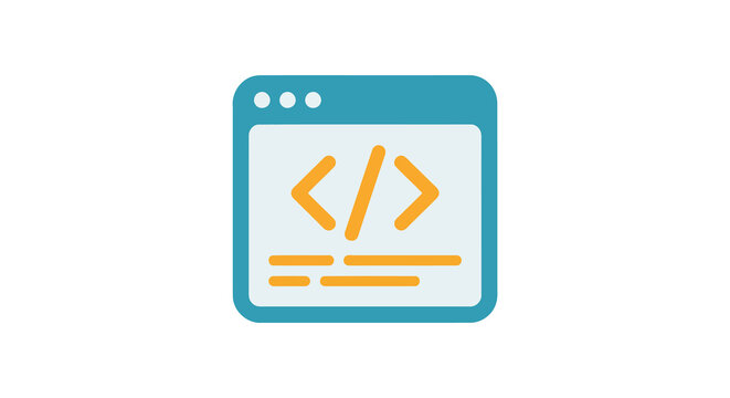 Coding brackets icon represents software development and programming concepts code