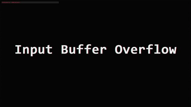 Input buffer overflow error message appearing on a digital screen
